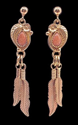 Wheeler Goldstone Dangle Earrings Gold Plated WMCO Southwestern