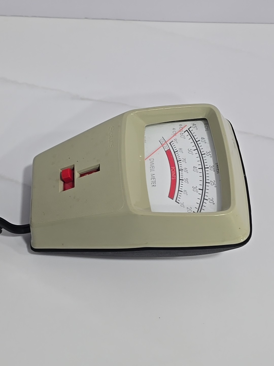 Vintage Sears 244.2195 Dwell Meter Tester Analog Tool Degrees EXCELLENT SHAPE