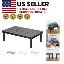 Adjustable Monitor Stand Riser Desk Shelf Laptop Computer Holder Black