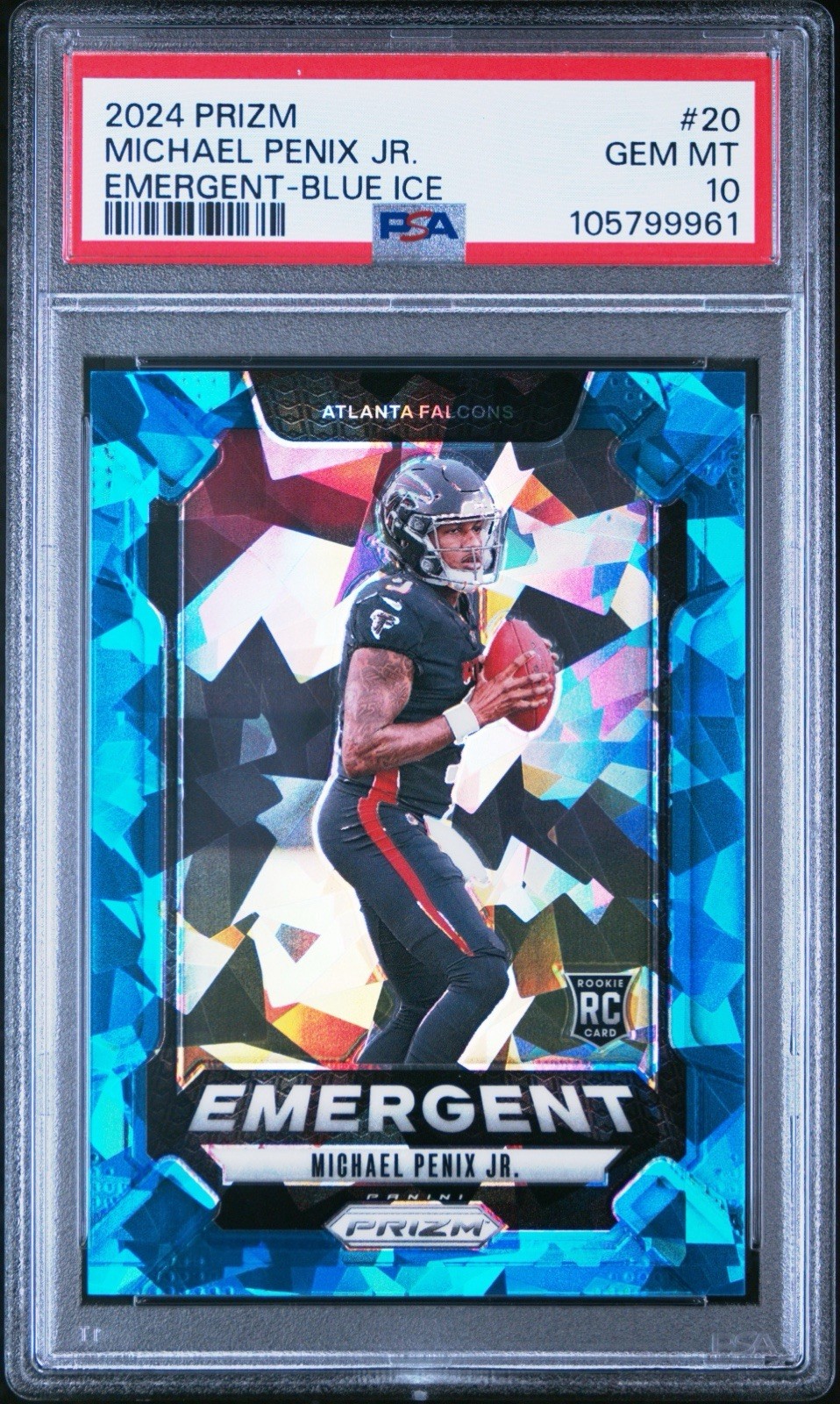 Michael Penix Panini Prizm Emergent #20 Blue Ice