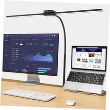 Desk Lamp,24W Led Desk Lamps with Clamp,Double Head Desk Light for Home Black