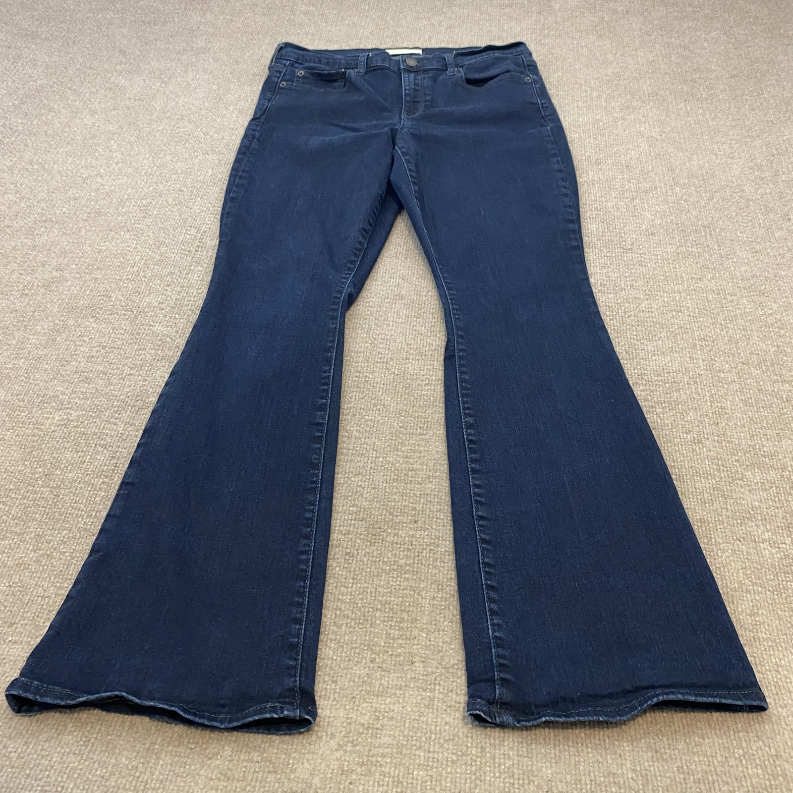 Gap 1969 Baby Boot Jeans Women 12 Short Blue Western Boho Stretch Denim Mid Rise