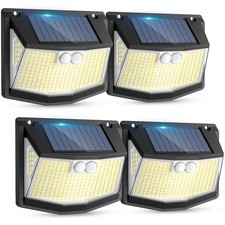 4 Pack 248 LED Solar Wall Lights Outdoor PIR Motion Sensor Security Garden Lamp