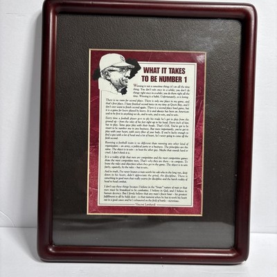 Vince Lombardi. What It Takes To Be #1. 8 3/4 X 10 1/2 Very Nice Keepsake .