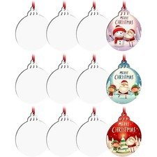 12PCS Sublimation Blanks Ornaments Side Personalized blanks for Christmas