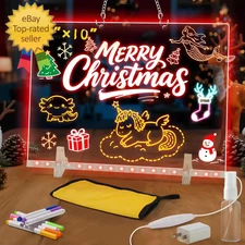 Lumiboard Led Drawing Board with 7 Colors,14"X10" Acrylic Dry Erase Board with L