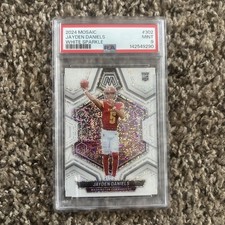 Jayden Daniels 2024 Panini Mosaic Football #302 White Sparkle RC PSA 9