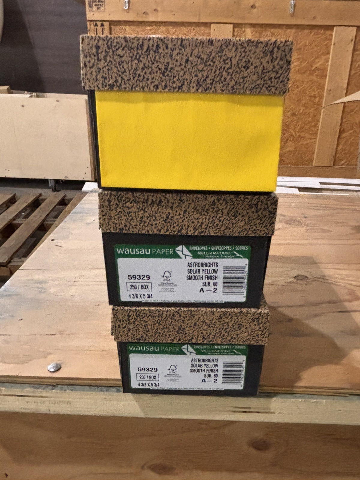 Cougar Astrobright Solar Yellow A2 Envelopes, 750 total (3) Box’s  4.375”x 5.25”