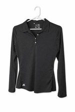 Women s Adidas Golf Long Sleeve Size Medium Black Polo Shirt