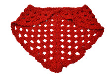 Vintage Hand Made Crochet Red Collar