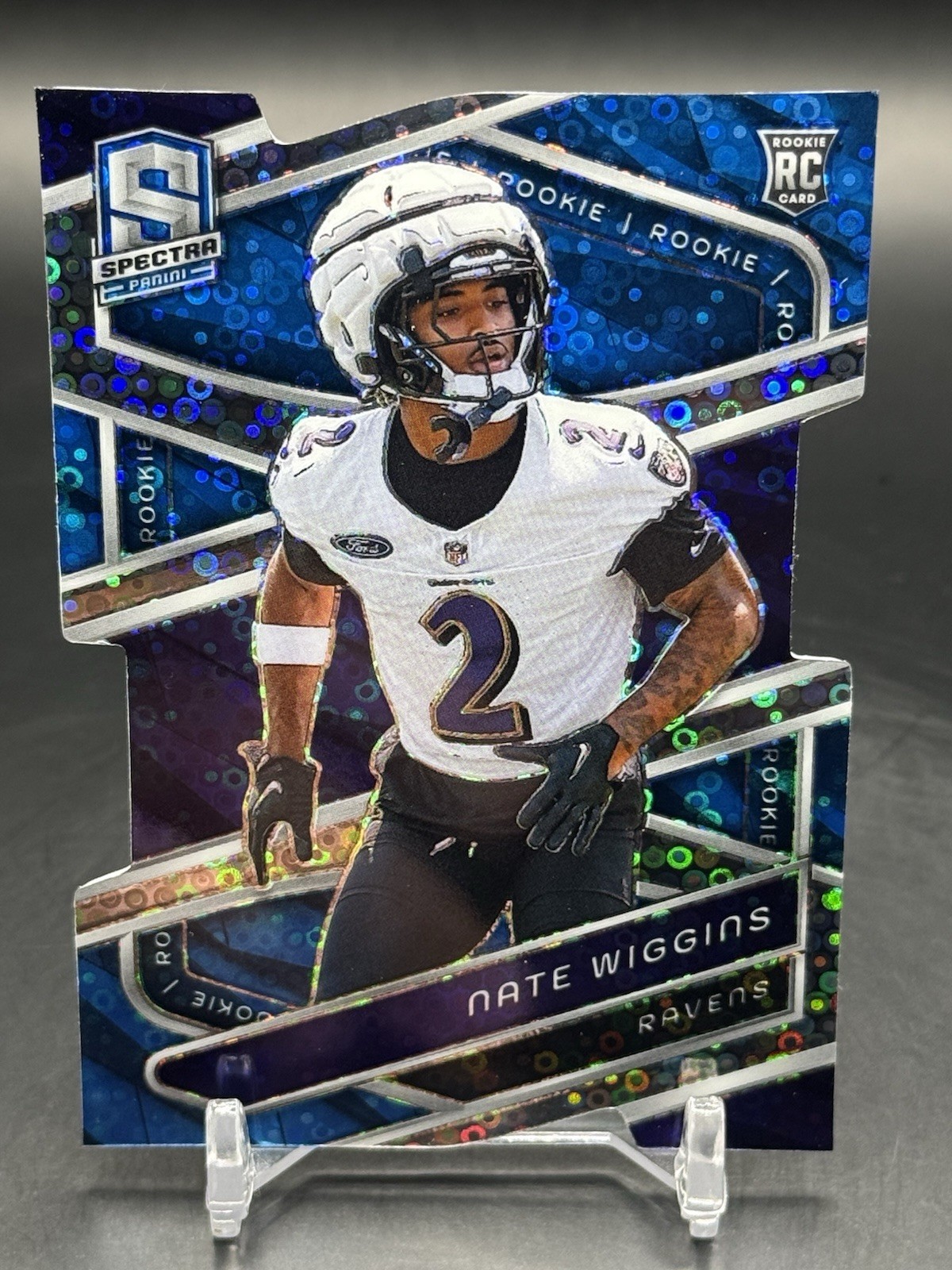 Nate Wiggins Panini Spectra #167 Neon Blue Die-Cut