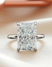 3.00 Carat D VS1 Platinum Radiant Cut Lab Grown Diamond Ring IGI Certified