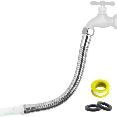 All Metal Garden Hose Protector, Stainless Steel Flexible Hose Extension Adap...