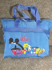Vintage Walt Disney World Nylon Blue TOTE Bag with Embroidered Winnie The Pooh