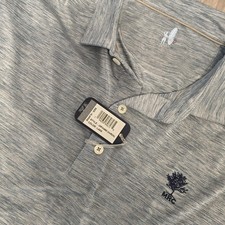 NWT Johnnie O Featherweight Polo Shirt Men XL Heathered Blue Short Sleeve MRC