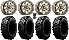 ITP Inertia Bdlk 15" Wheels Br +40mm 32" Carnivore Tires Kawasaki Mule Pro FXT
