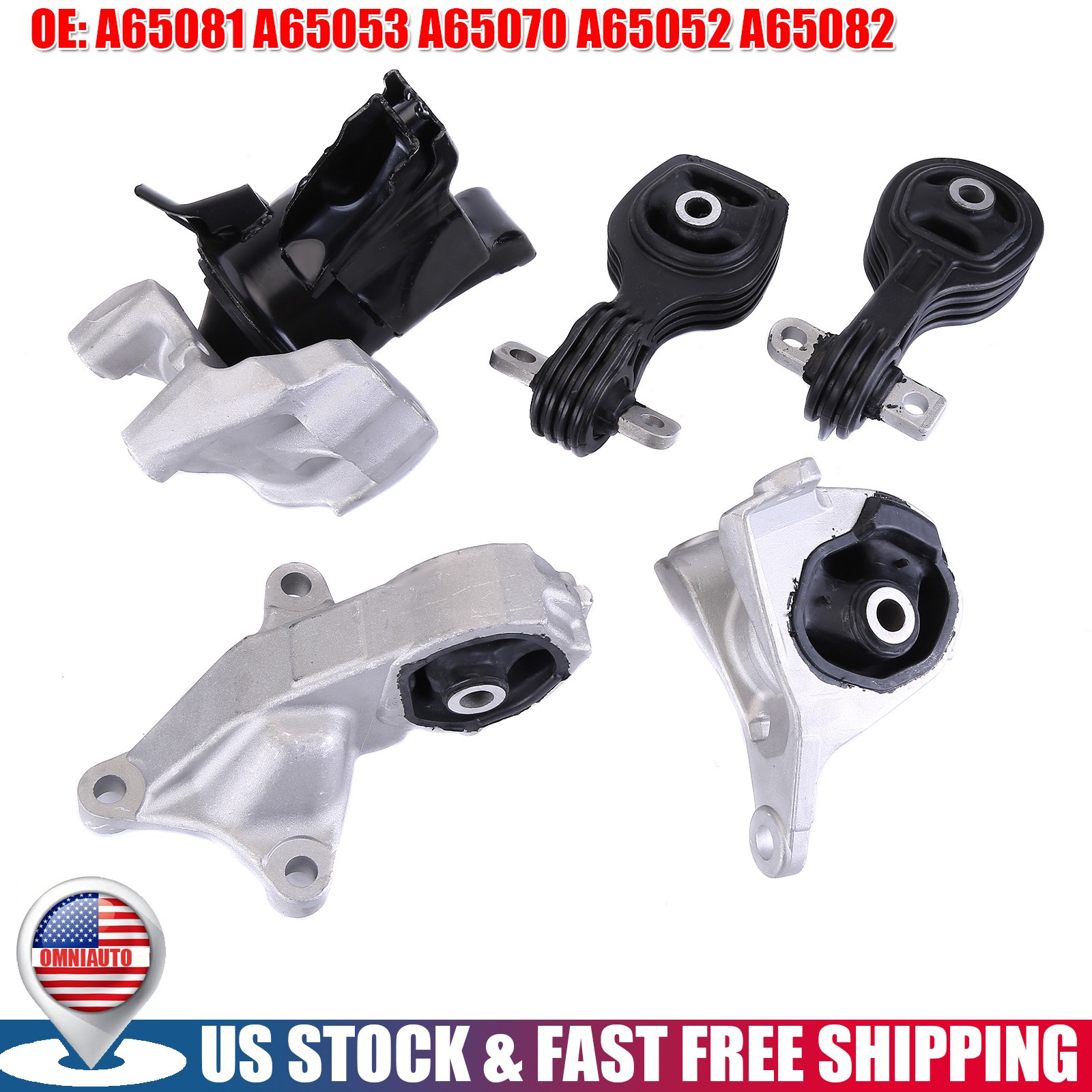 5pc Engine Mount Set For 2015-2017 Honda CRV CR-V 2.4L Automatic Motor Mount Kit