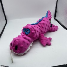 Godog Bubble Plush Alligator Squeaky Dog Toy, 16"x18" Pink Chew Guard Technology