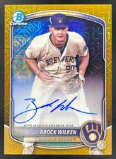2025 Bowman Chrome Mega Box Gold Refractors #BMA-BW Brock Wilken Auto /50