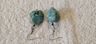 Vtg. ' Native American Indian ' Huge Turquoise Stone Nuggets Dangle Earrings — photo 6