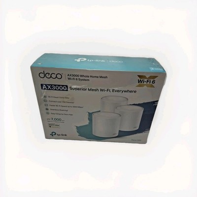 TP-Link Deco X60 Wi-Fi 6 AX3000 Whole Home Mesh Wi-Fi System 3-Pack - Sealed
