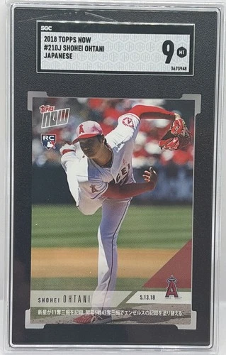 2018 TOPPS NOW JPN #210J SHOHEI OHTANI PSA 9 MINT JAPANESE GRADED ROOKIE CARD RC