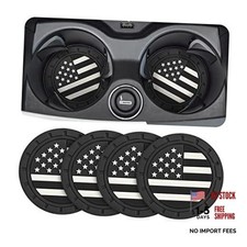AUCELI American Flag Car Cup Holder Coasters,...