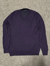 Club Room Sweater Men s Small Purple 100 V Neck Pullover
