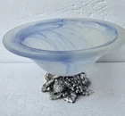 MCM Beautiful Vintage Ferro Lazzarini Murano Art Glass Pedestal Bowl