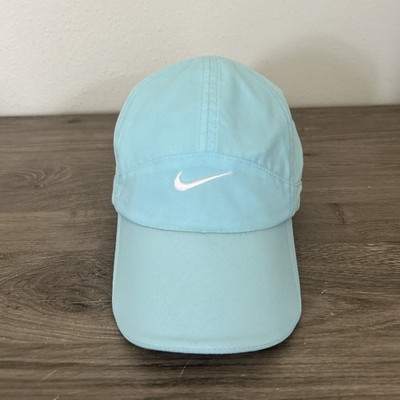 Nike Featherlight Tailwind Hat Teal Blue Dri Fit 7 Panel Running Cap Vintage