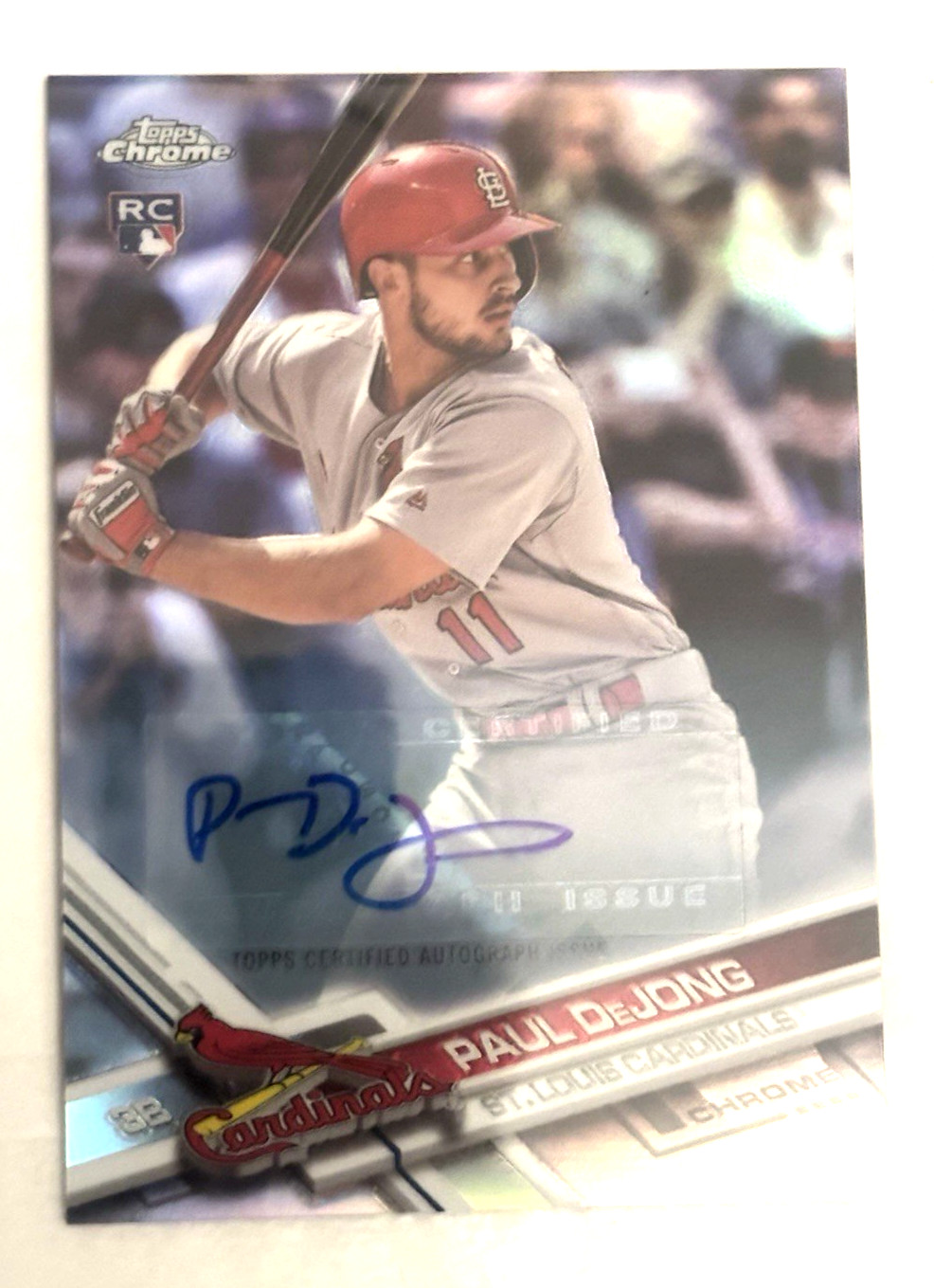 2017 TOPPS CHROME UPDATE #HMT42 PAUL DEJONG RC AUTO