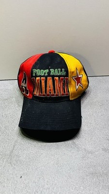 Vintage Football Miami Cap Baseball Kappe Schwarz Rot Gelb Snapback Style