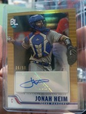 2023 Topps Big League - Big League Autographs Jonah Heim #BLA-JHE Gold Foil /50