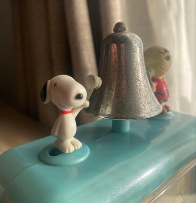 Vintage Snoopy Charlie Brown Blue Alarm Clock Figure I Hate People