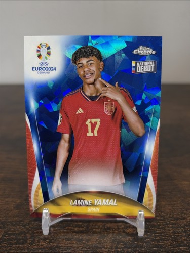 Lamine Yamal 2024 Topps Chrome Sapphire Euro National Debut RC Image Variation 