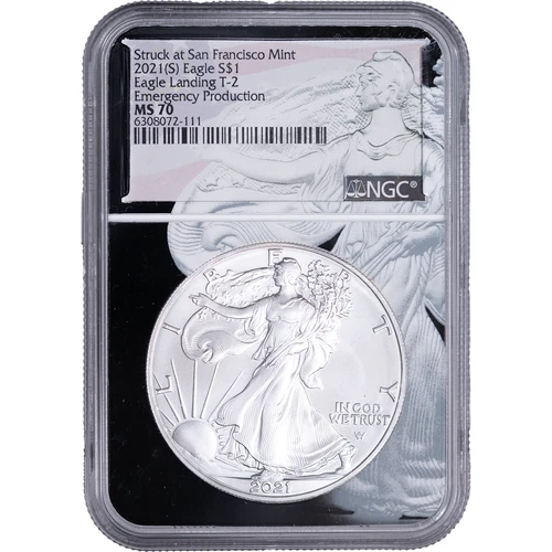 2021-S $1 American Silver Eagle Type 2 - Emergency Production ~ NGC MS70