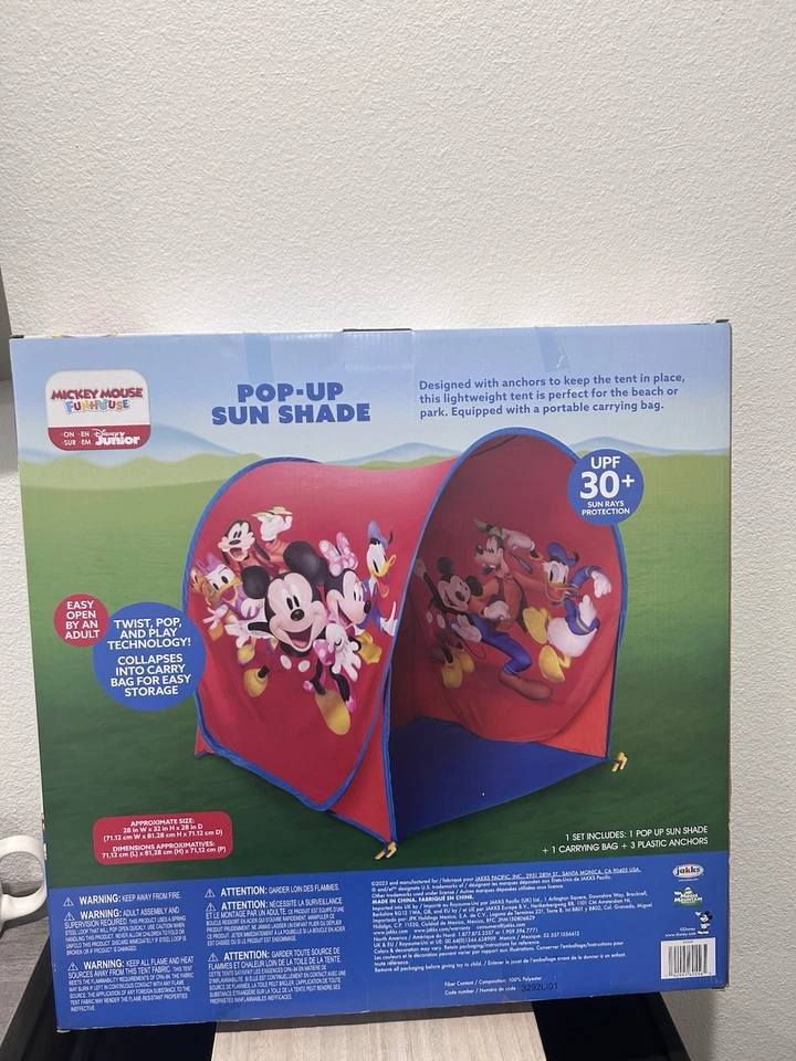Sombrilla emergente Mickey Mouse con 3 anclajes y una bolsa de transporte 21 pulgadas X 21 pulgadas Foto 3 de 4