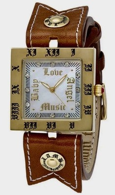 L.A.M.B Night At The Opera Women's 28mm Quartz Watch Gold Case MOP Dial Leather
