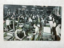 O1231 Vintage Postcard US Bureau of Engraving and Printing large press room