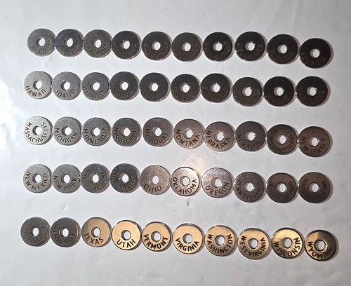 Wander Club Tokens Lot Of All 50 U.S. States Discontinued Old Style