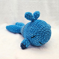 Plush Baby Gifts Blue Whale Stuffed Animal Handmade Crochet Newborn 