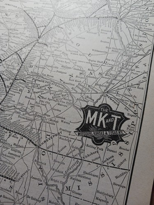 #ad #ad 1910 Train Route Map MISSOURI KANSAS amp; TEXAS RAILROAD all Lines MKT Railway $16.95