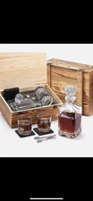 Whiskey Decanter Set with Wooden Crate, Lion Whiskey Decanter 25.4 oz and 2 G...