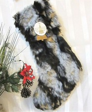 Luxury Shaggy Rich Long Faux Fur Christmas Stocking Large Size 22" --34th  Pine