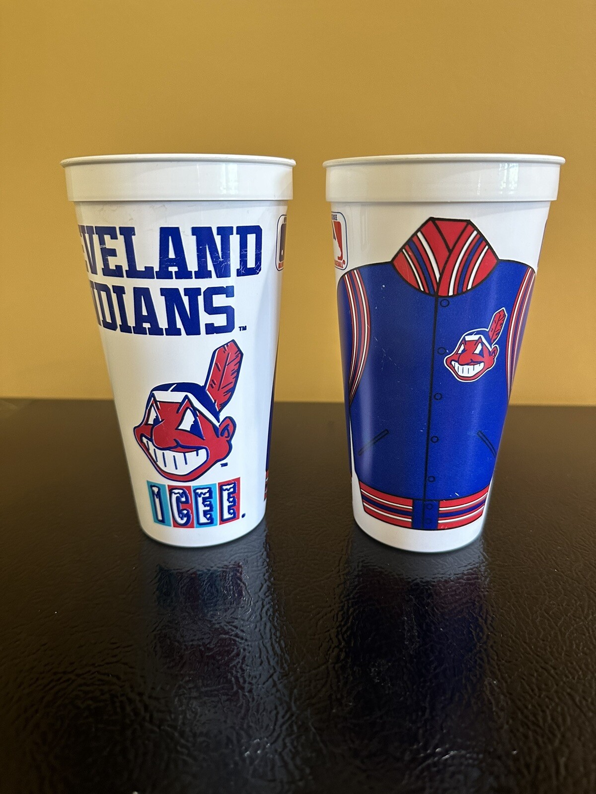 Lot Of 2 Cleveland Indians 1980’s 90’s MLB ICEE Cup Baseball Vintage ...