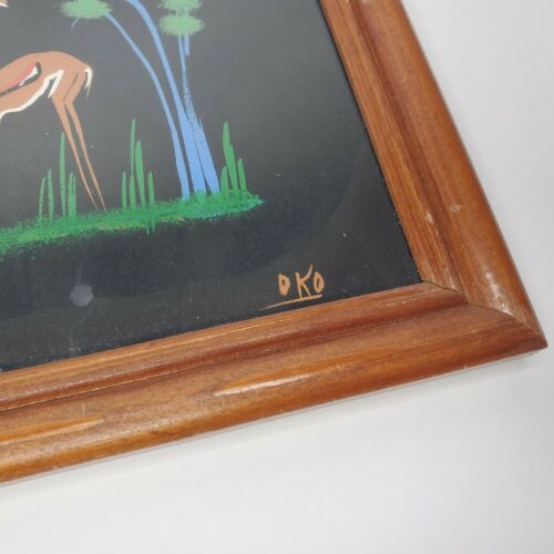Vintage 60s MCM Nigerian African Painting Mid Century 14 X 11 signed DKO - Picture 2 of 7