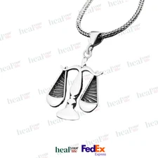 Libra Zodiac Sterling Silver Charm Necklace, Libra Horoscope Pendant, Handmade