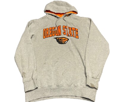 Vintage Oregon State Beavers Hoodie Mens Medium M Grey Sweater College H3 
