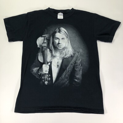 David Garrett Violin Photo Logo 2011 Rock Symphonies Tour Dbl Sided Small Shirt