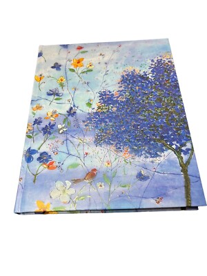 New Lined Page Journal 9  X 7  Blue Floral Ribbon Book Mark Peter Pauper Press